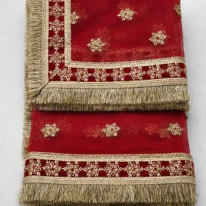 radhe creation Net Embroidered Red Women Dupatta