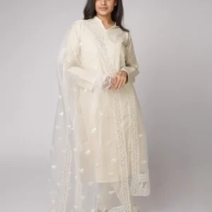 saidupatta Net Embroidered Pink Women Dupatta